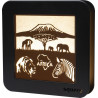 Square Wandbild LED Africa, kolonial/ocker  29 x 29 x 5,5 cm