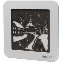 Square Wandbild LED Seiffen, weiß/braun  29 x 29 x 5,5 cm