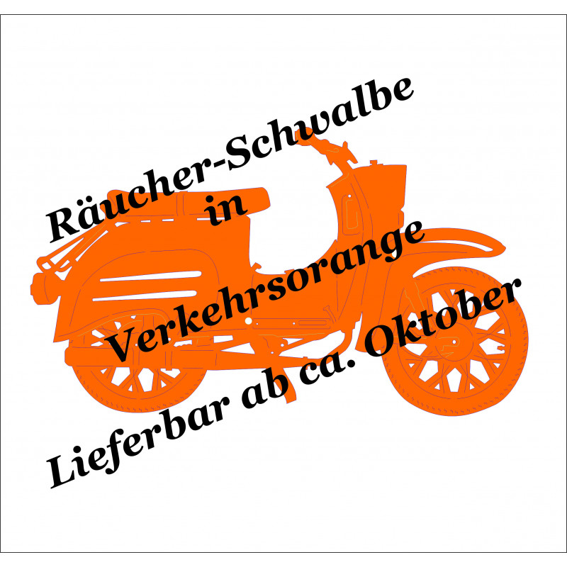 Räuchermoped Simson Schwalbe Verkehrsorange 28x8x14,5cm 1