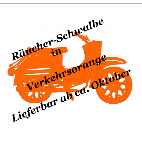 Räuchermoped Simson Schwalbe Verkehrsorange 28x8x14,5cm 1