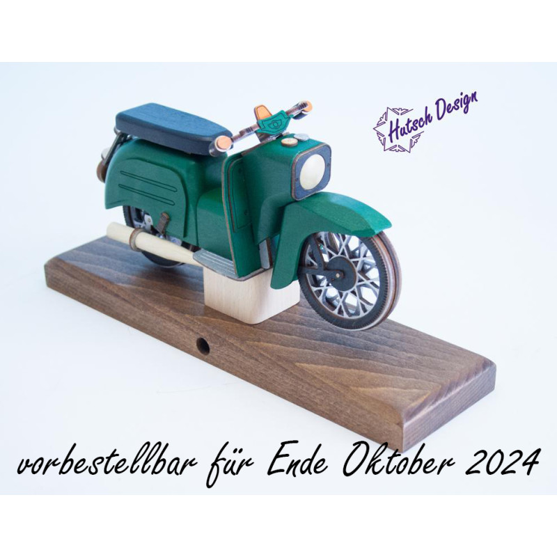 Räuchermoped Simson Schwalbe grün 28x8x14,5cm