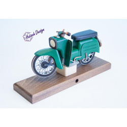 Billardgrüne Schwalbe Räuchermoped Simson  28x8x14,5cm